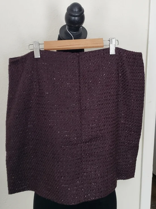 Calvin Klein Sparkle Knit A-Line Skirt - Wine - Picture 4 of 11